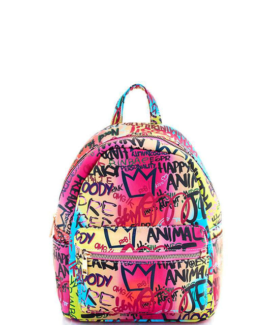 6520 Graffiti Print Backpack
