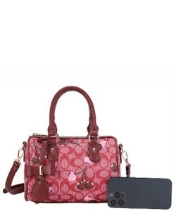 Oval Cherry Print Satchel ZW-5448