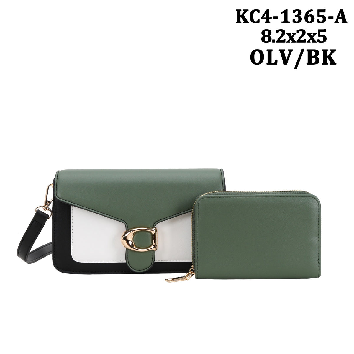 KC4-1365-2-in-1 Setcrossbody bag and the matching zip-around continental wallet.