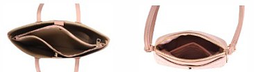ZW-31626 3-in-1 Oval ROSE GLAM Monogram Handbag / Crossbody Wallet Set