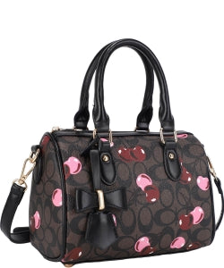 Oval Cherry Print Satchel ZW-5448