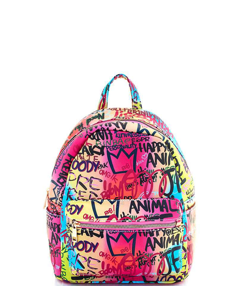 6520 Graffiti Print Backpack
