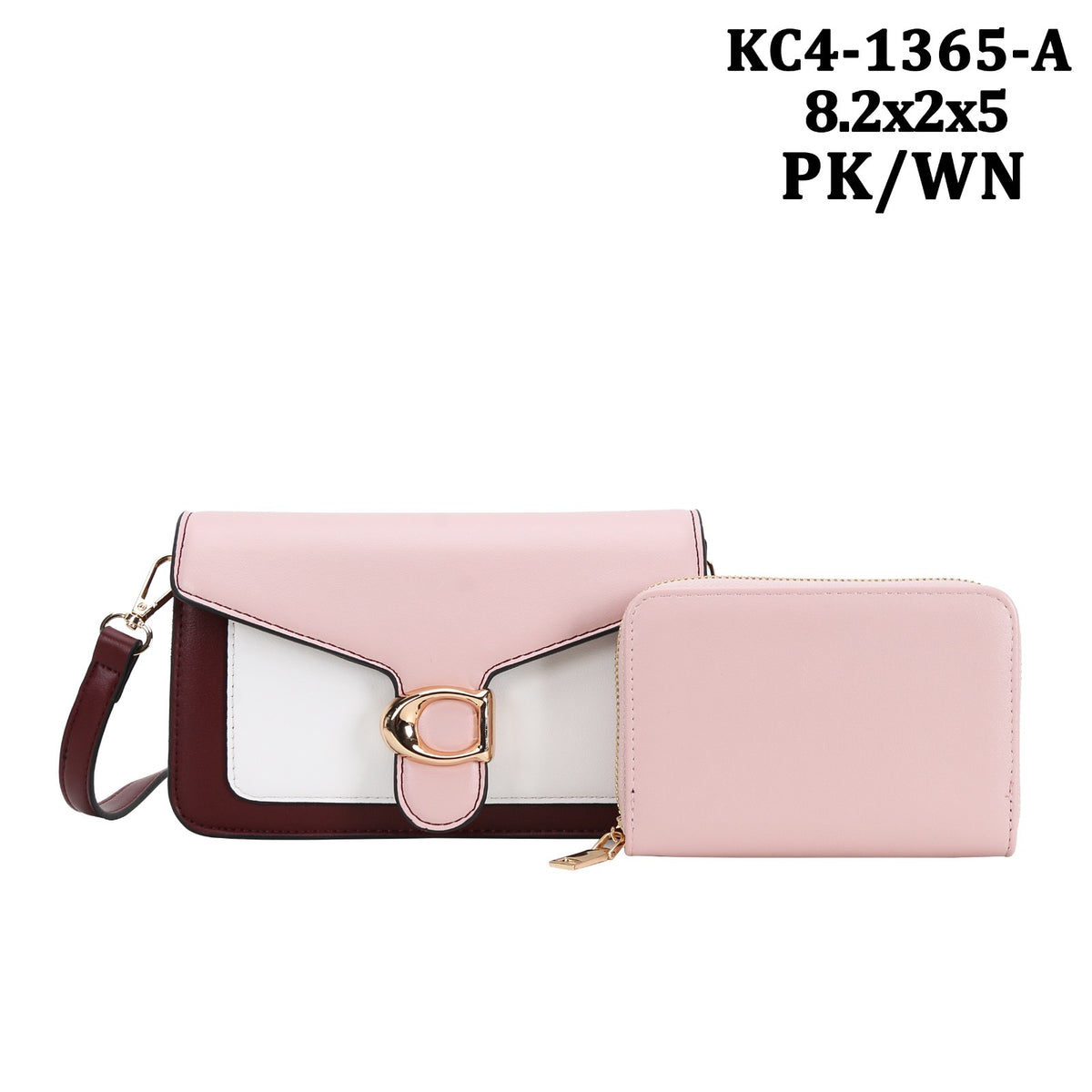 KC4-1365-2-in-1 Setcrossbody bag and the matching zip-around continental wallet.