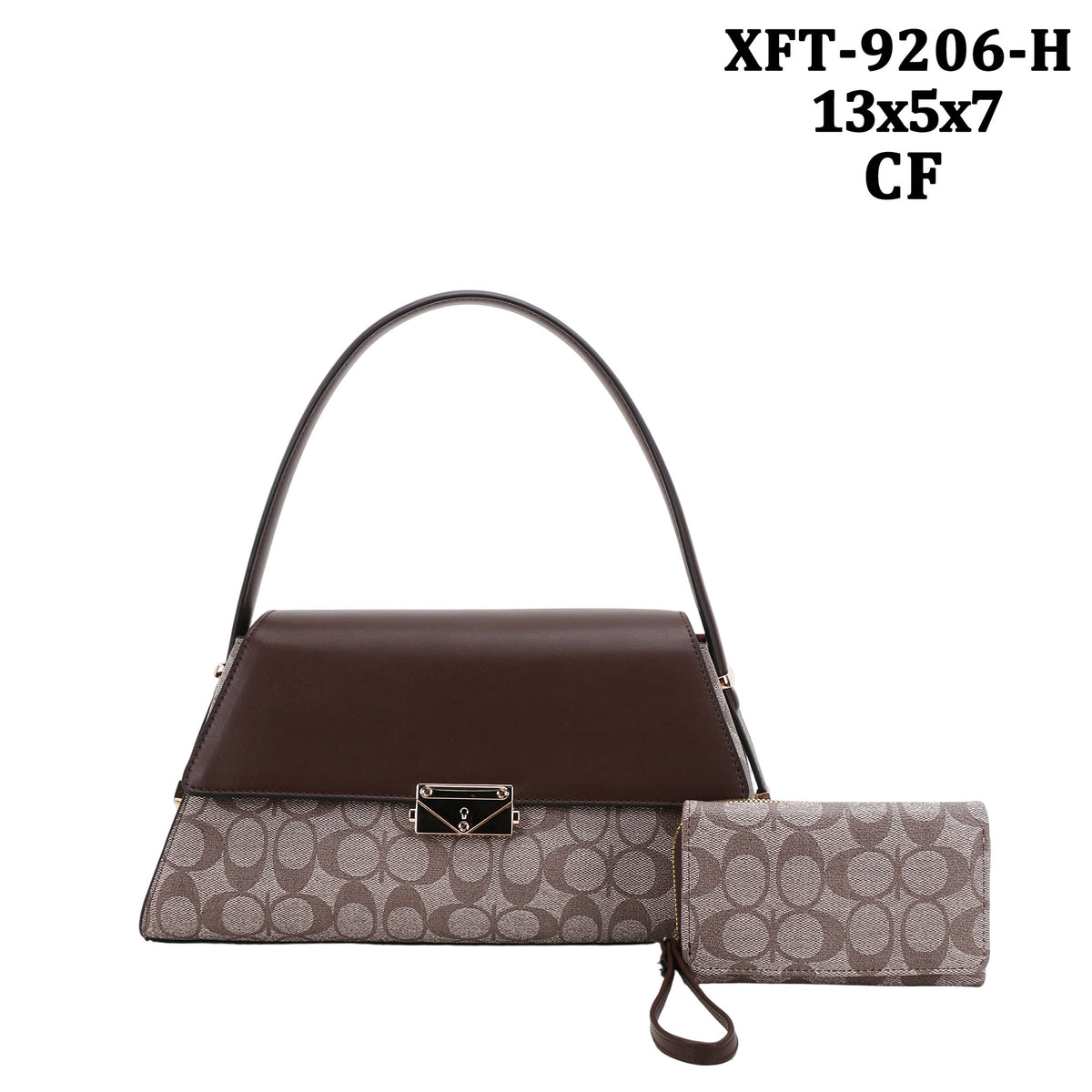 Monogram Dual-Texture Shoulder Bag & Wristlet XFT-9206