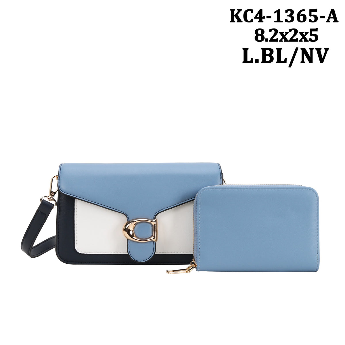 KC4-1365-2-in-1 Setcrossbody bag and the matching zip-around continental wallet.