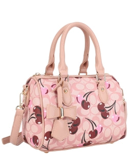 Oval Cherry Print Satchel ZW-5448
