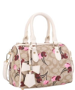 Oval Cherry Print Satchel ZW-5448