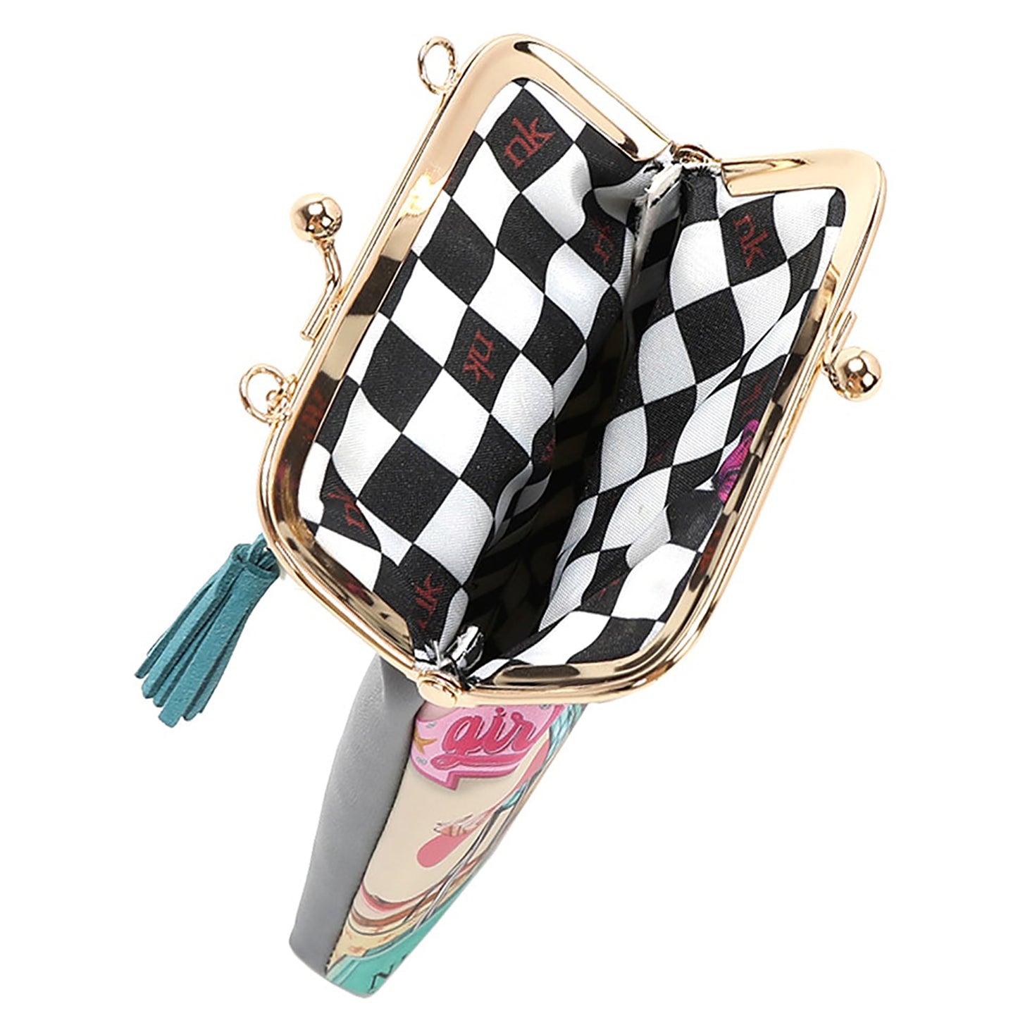 NK20340 NIKKY KISSLOCK PHONE AND SUNGLASS PURSE