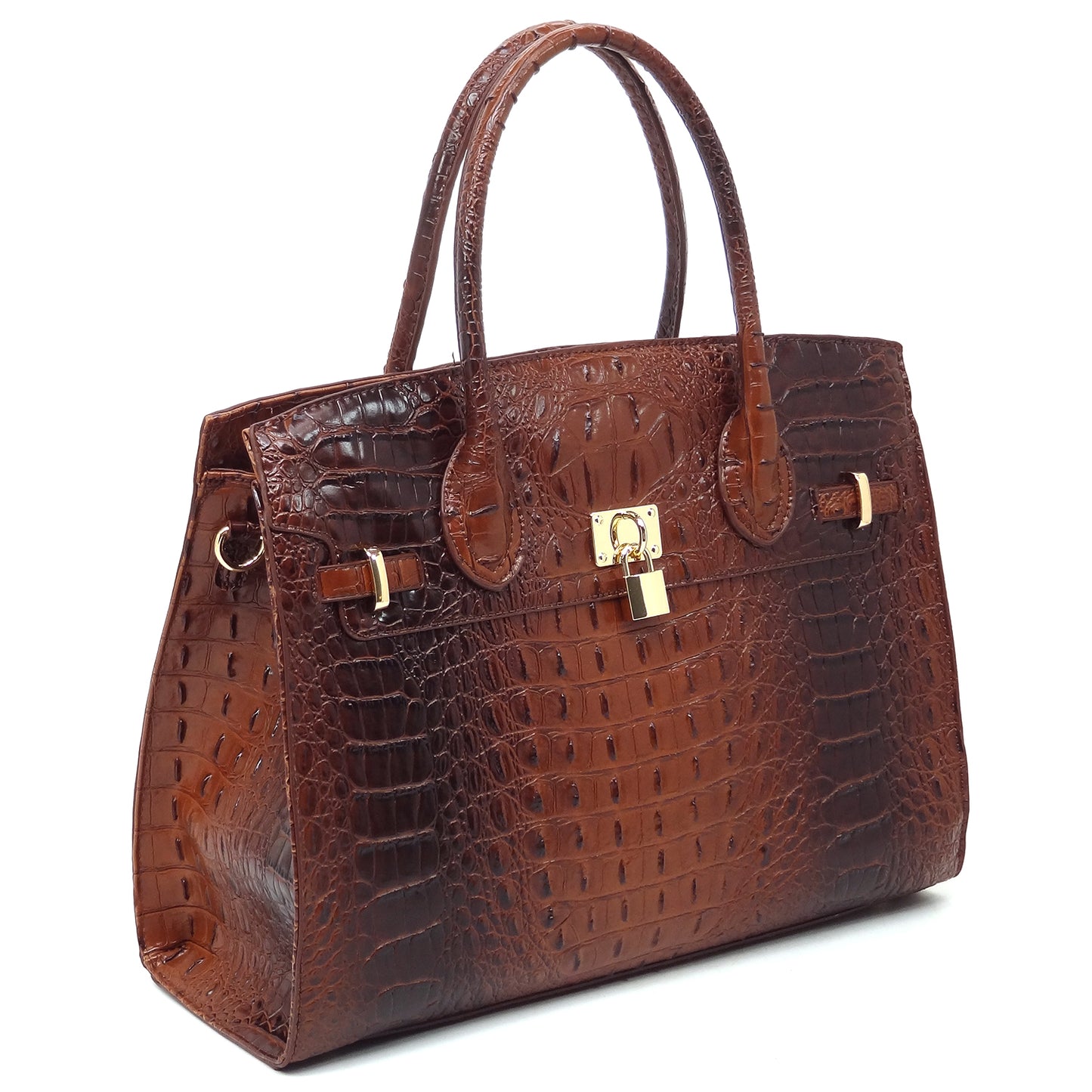 AC1096W Croc Alligator Padlock 2-in-1 Satchel