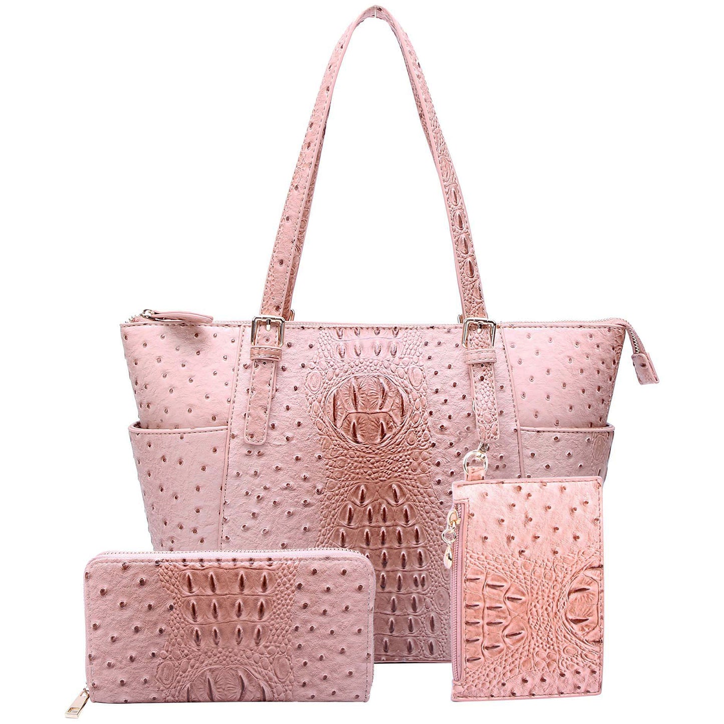 OS1009W Ostrich Croc 2-in-1 Shopper