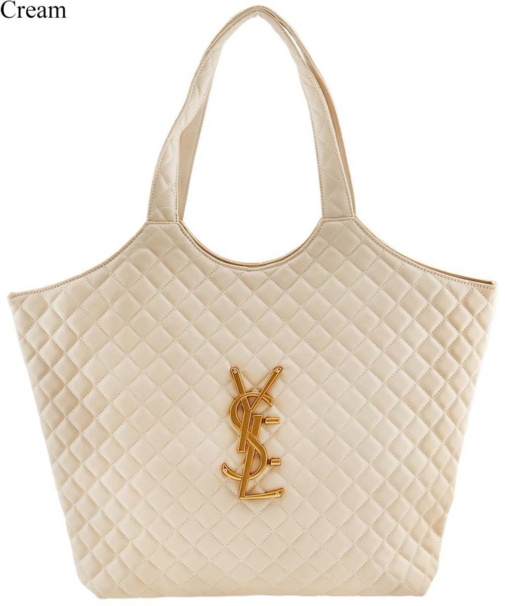Diamond Quilted Logo Oversized Shoulder Bag P6901