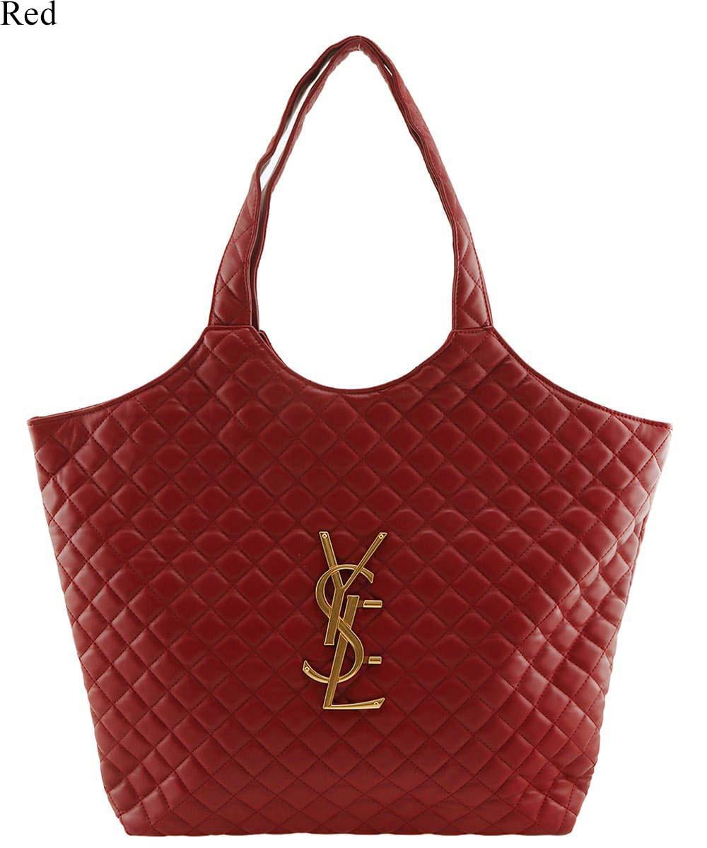 Diamond Quilted Logo Oversized Shoulder Bag P6901