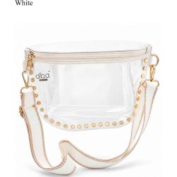 Clear Studded Patterned Guitar Strap Crossbody Bag PCB701