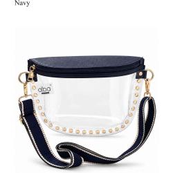 Clear Studded Patterned Guitar Strap Crossbody Bag PCB701