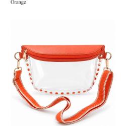 Clear Studded Patterned Guitar Strap Crossbody Bag PCB701