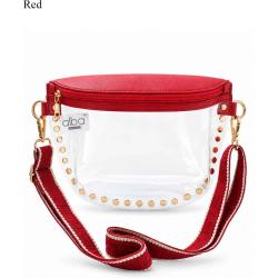 Clear Studded Patterned Guitar Strap Crossbody Bag PCB701