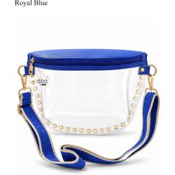 Clear Studded Patterned Guitar Strap Crossbody Bag PCB701