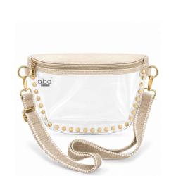 Clear Studded Patterned Guitar Strap Crossbody Bag PCB701