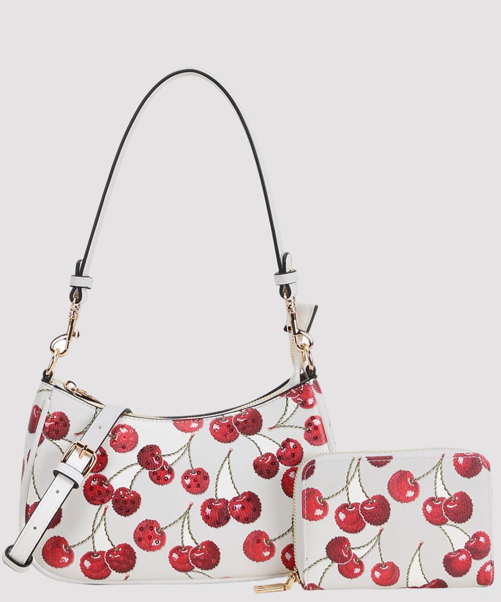 Sweet Cherry Blossom Shoulder Bag & Wallet Duo P8YT-1261A
