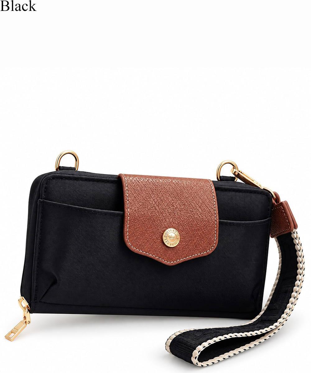 Everyday Multi-Compartment Zip-Around Crossbody Clutch HM030