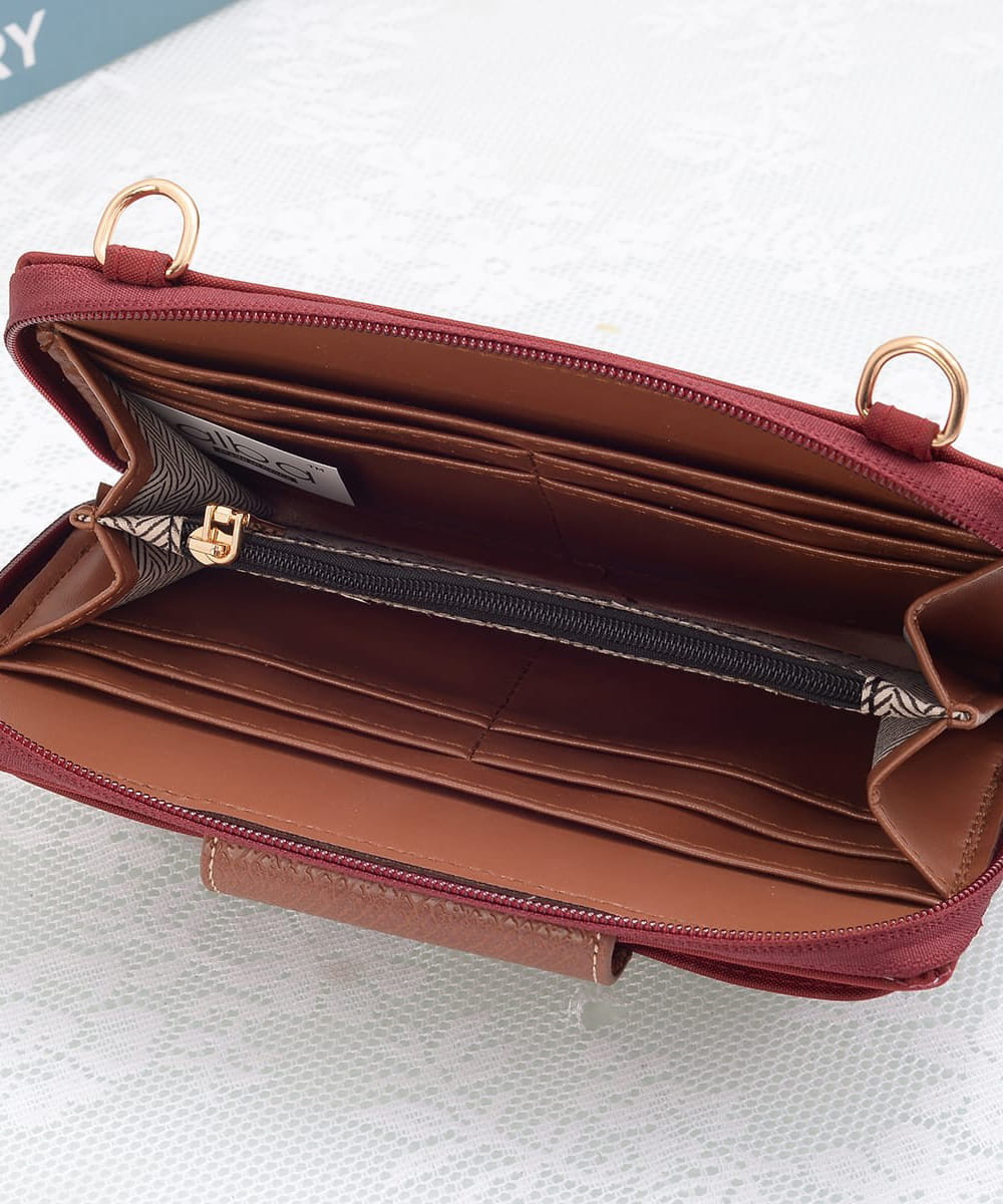 Everyday Multi-Compartment Zip-Around Crossbody Clutch HM030