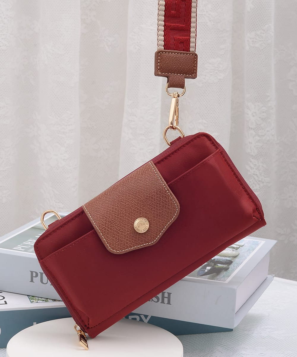 Everyday Multi-Compartment Zip-Around Crossbody Clutch HM030