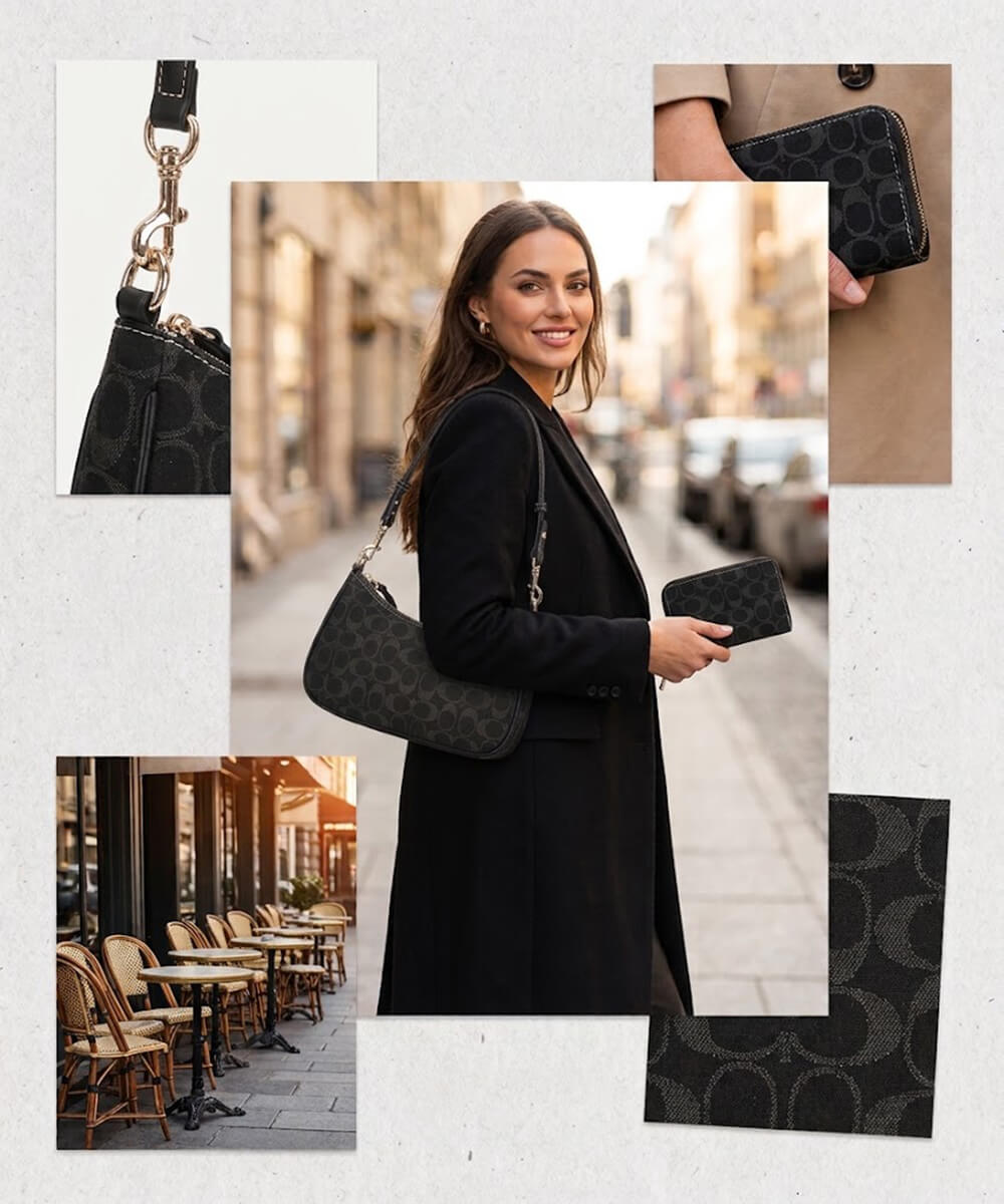 Sweet Cherry Blossom Shoulder Bag & Wallet Duo P8YT-1261A