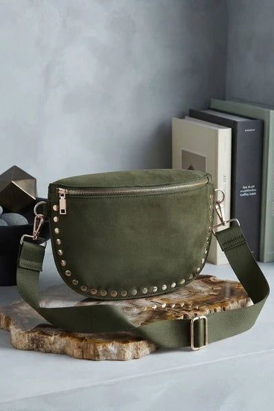 SD701 Carina Suede Studded Crossbody Bag